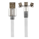 USB кабель Remax RC-169th 3 в 1, microUSB, Type-C, Lightning, original, 1 м., білий
