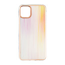 Чохол (накладка) Apple iPhone 11 Pro Max, Rainbow Silicone Case, рожевий