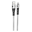 USB кабель Hoco U105 Treasure jelly, microUSB, срібний, 1,2 м.