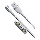 USB кабель Baseus Zinc CA1T3-B02 Magnetic Safe, Type-C, microUSB, Lightning, 1 м., білий