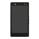 Дисплей (экран) Sony C6602 Xperia Z / C6603 Xperia Z / C6606 Xperia Z, original (PRC), с сенсорным стеклом, с рамкой, черный