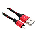USB кабель EMY MY-722, microUSB, 2.0 м., червоний