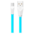 USB кабель Remax RC-030 Aliens, microUSB, 1.0 м., блакитний
