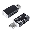 Картридер USB для: Micro SD, SDHC , TF, M2, MMC. Цвет: черный