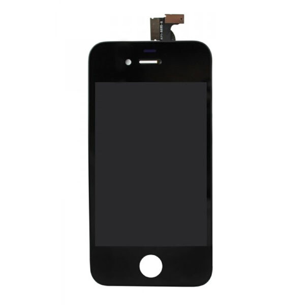 Дисплей (екран) Apple iPhone 4, High quality, З сенсорним склом, З рамкою, Чорний - № 1