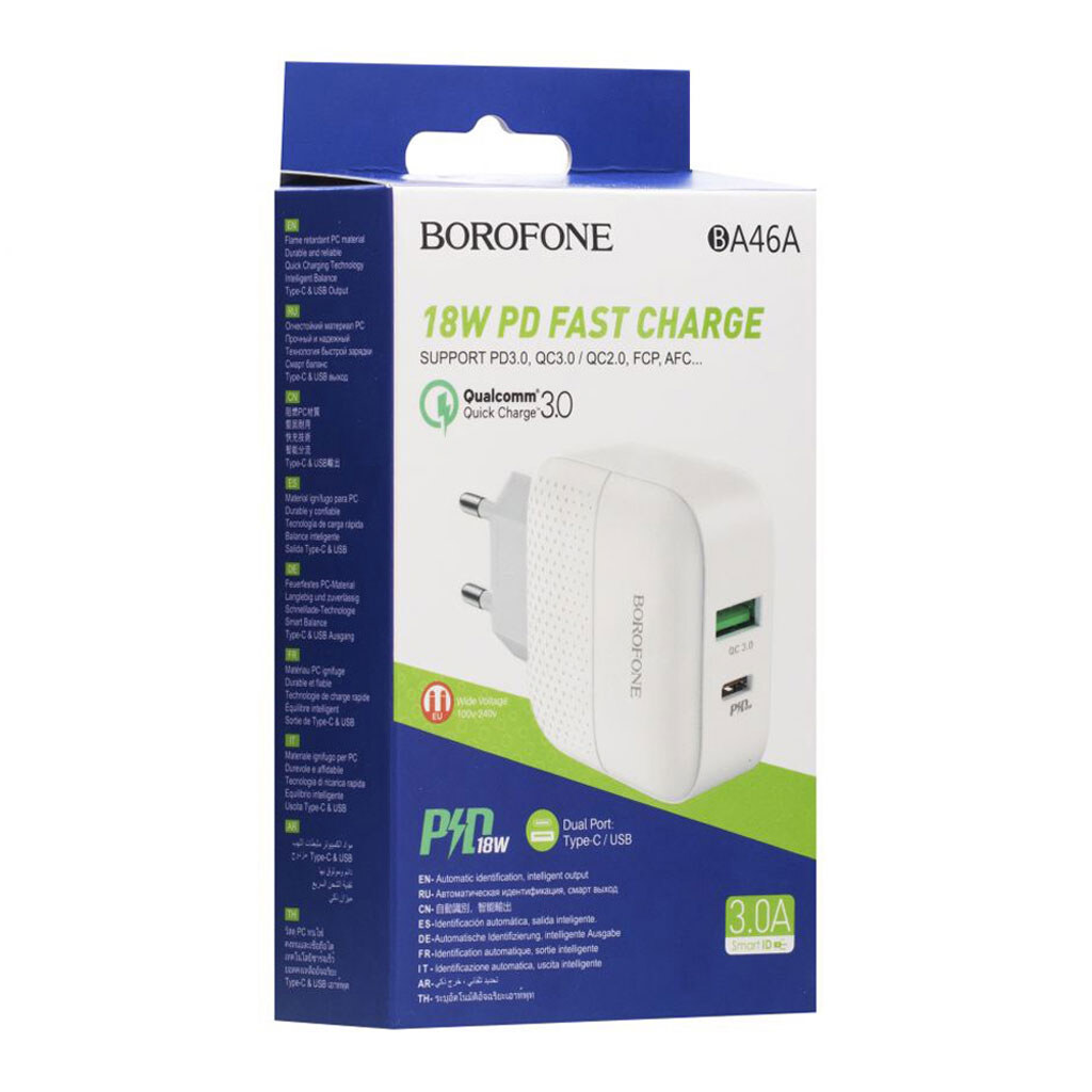 МЗП Borofone BA46A PD+QC3.0, Білий - № 2 МЗП Borofone BA46A PD+QC3.0, Білий - № 2