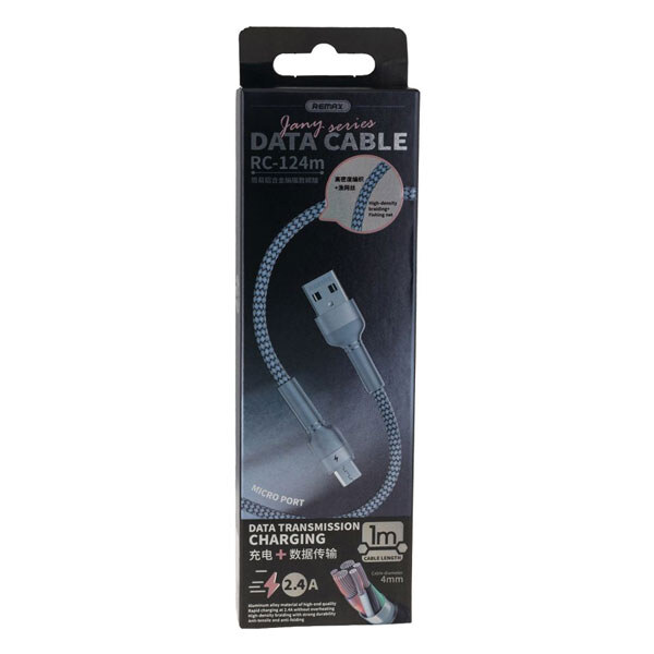 USB кабель Remax RC-124m Jany, MicroUSB, Серый - № 2 USB кабель Remax RC-124m Jany, MicroUSB, Серый - № 2