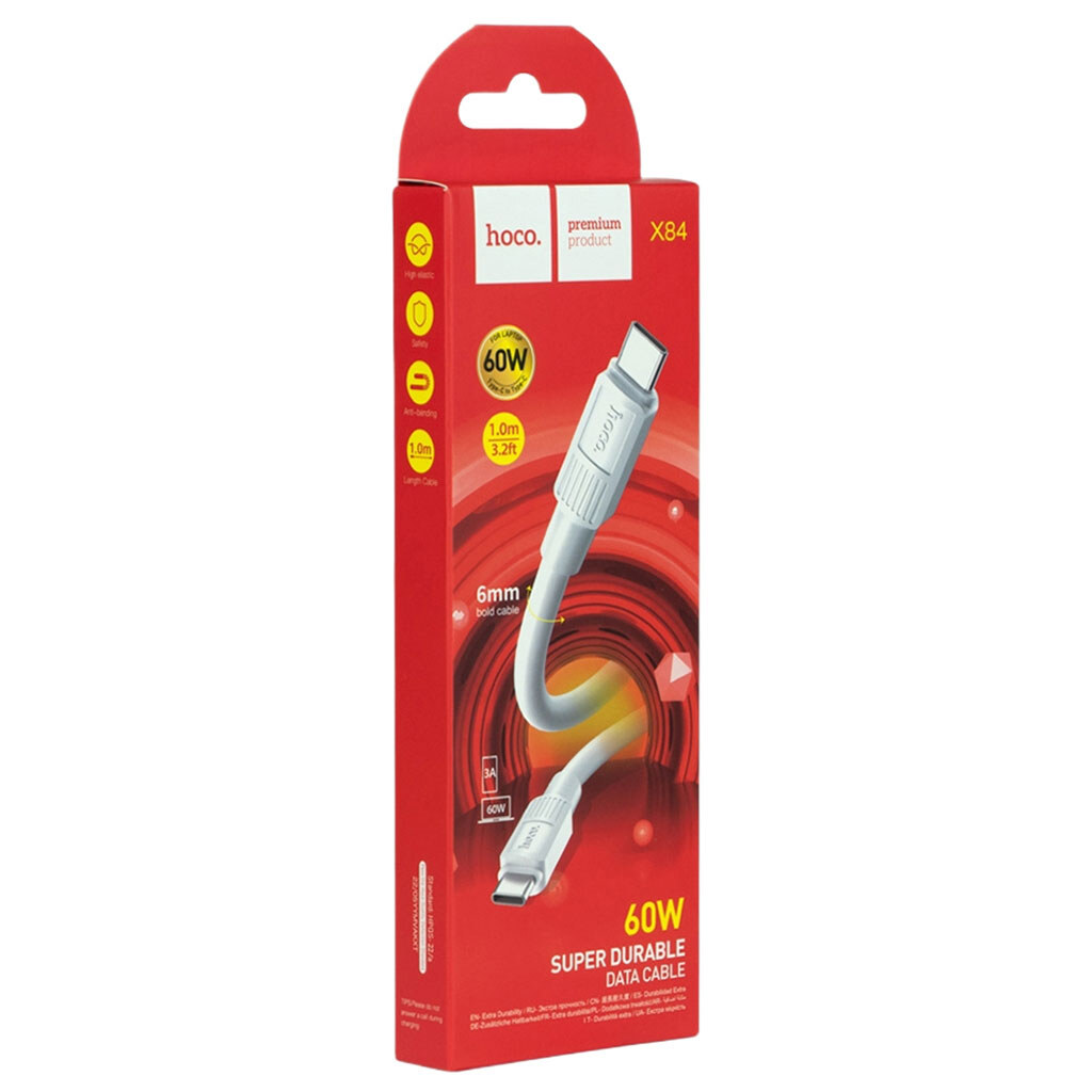 USB кабель Hoco X84, Type-C, 1.0 м., Белый - № 2 USB кабель Hoco X84, Type-C, 1.0 м., Белый - № 2