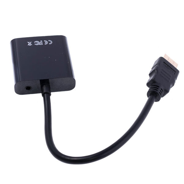 Кабель-переходник HDMI 1080p type A to VGA c AUX - № 1
