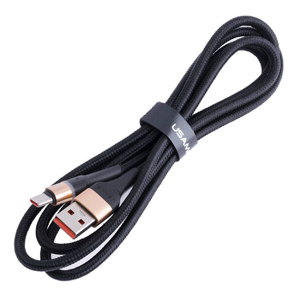 Кабель USB US-SJ536 U76 (USAMS) Type-C 6A Fast Charging & Data Cable With Colorful Light (USAMS) 1.2м золотистый - № 1