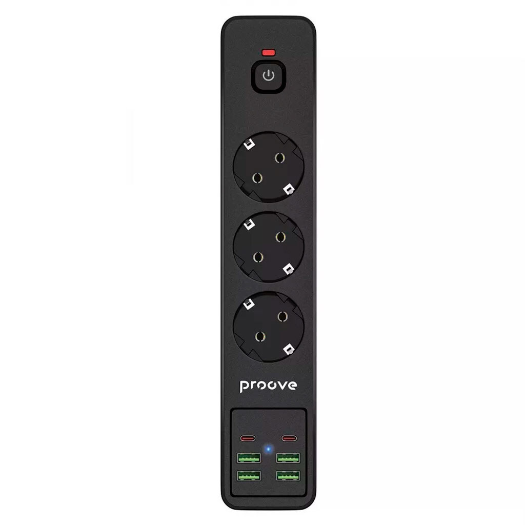 Сетевой удлинитель Proove P-03, 2.0 м., Черный - № 1 Сетевой удлинитель Proove P-03, 2.0 м., Черный - № 1