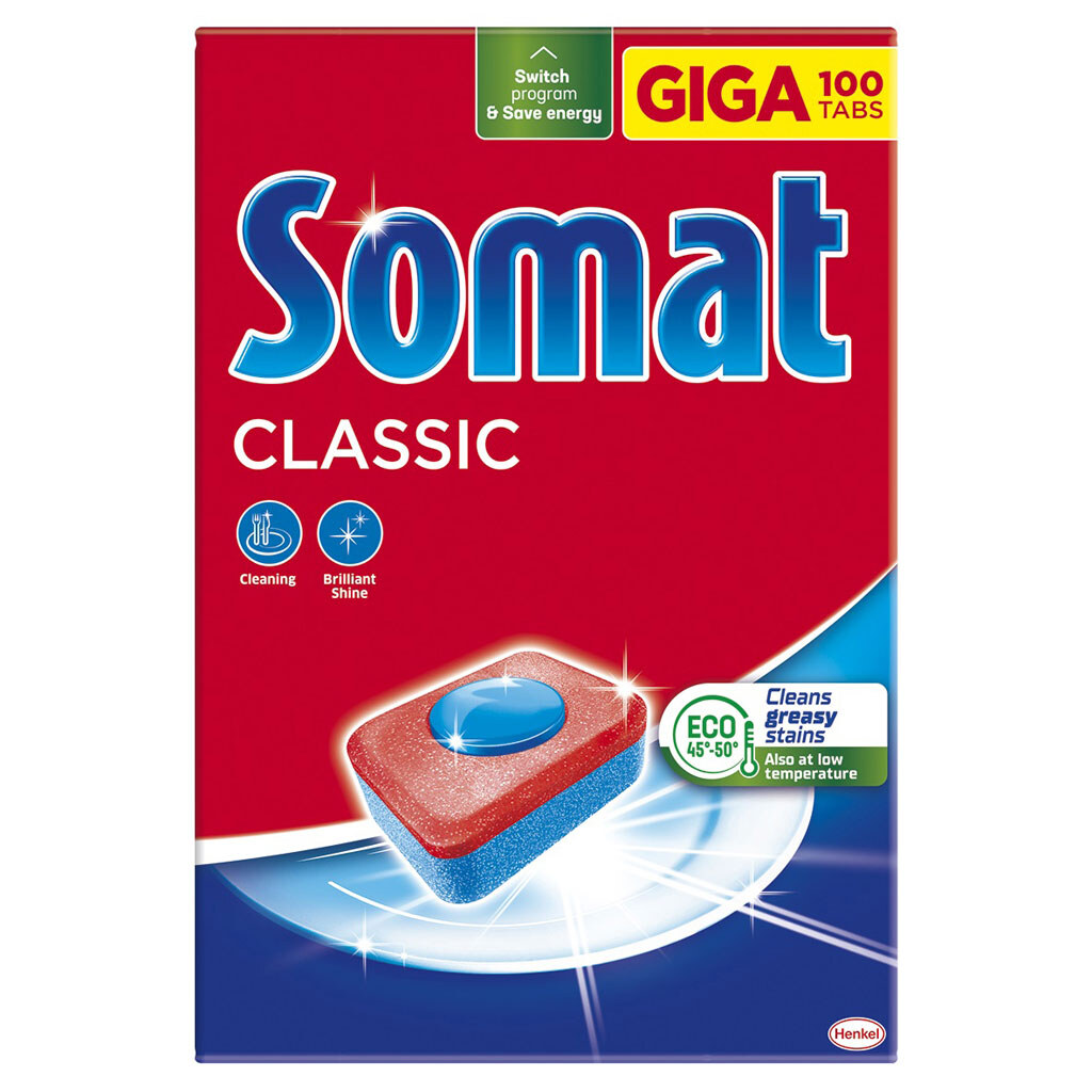 Таблетки для мытья посуды в посудомоечной машине Somat Классик 100 ...