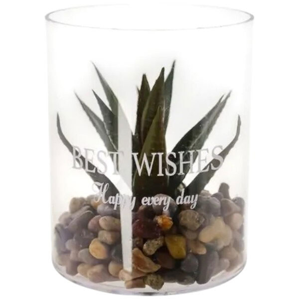 Декор для дома Eva dekor Растение искусственное в пластиковой емкости с камнями - № 1 Декор для дома Eva dekor Растение искусственное в пластиковой емкости с камнями - № 1