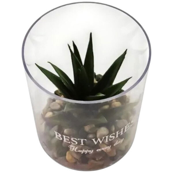 Декор для дома Eva dekor Растение искусственное в пластиковой емкости с камнями - № 2 Декор для дома Eva dekor Растение искусственное в пластиковой емкости с камнями - № 2