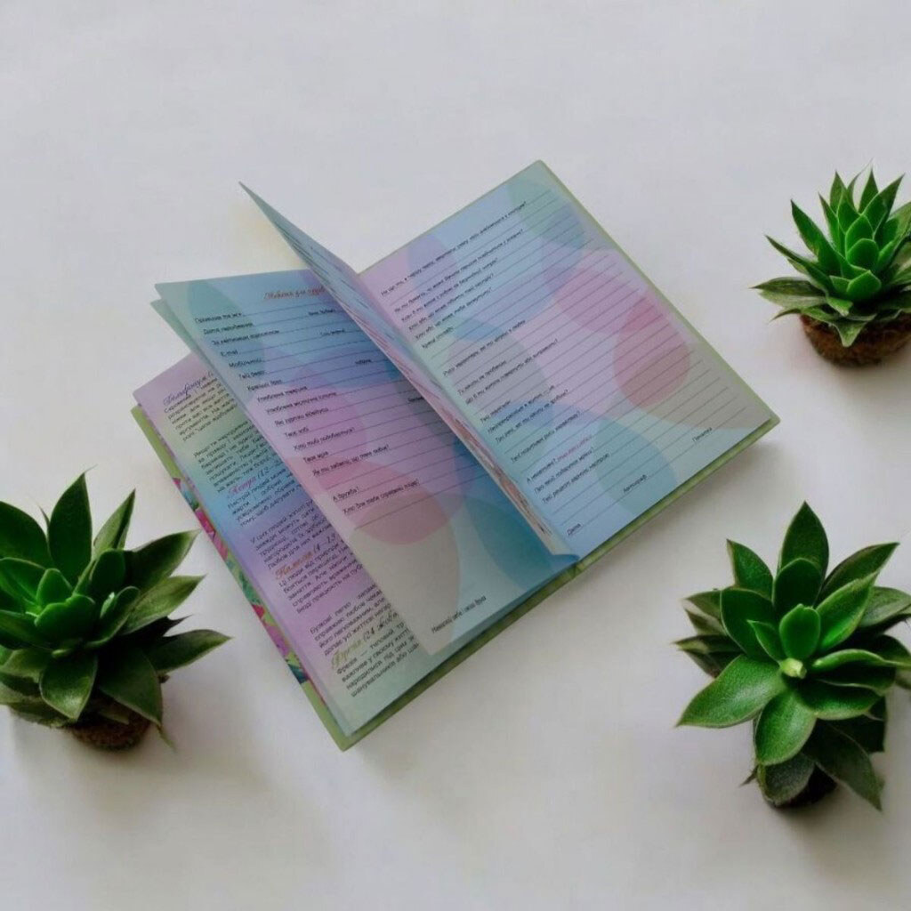 Анкета для девочек, 60г, 7БЦ, мат.лам., выб.лак, глиттер, 135х197мм, 48л., блок укр., Art Studio Of Happiness - № 2 Анкета для девочек, 60г, 7БЦ, мат.лам., выб.лак, глиттер, 135х197мм, 48л., блок укр., Art Studio Of Happiness - № 2