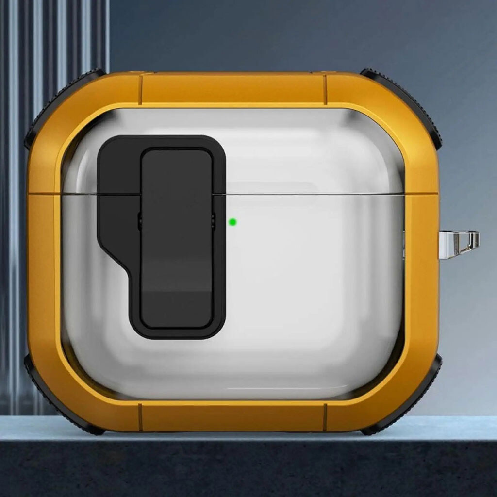 Чохол (накладка) Apple AirPods Pro 2, Epik Locking Button, Жовтий - № 2 Чохол (накладка) Apple AirPods Pro 2, Epik Locking Button, Жовтий - № 2