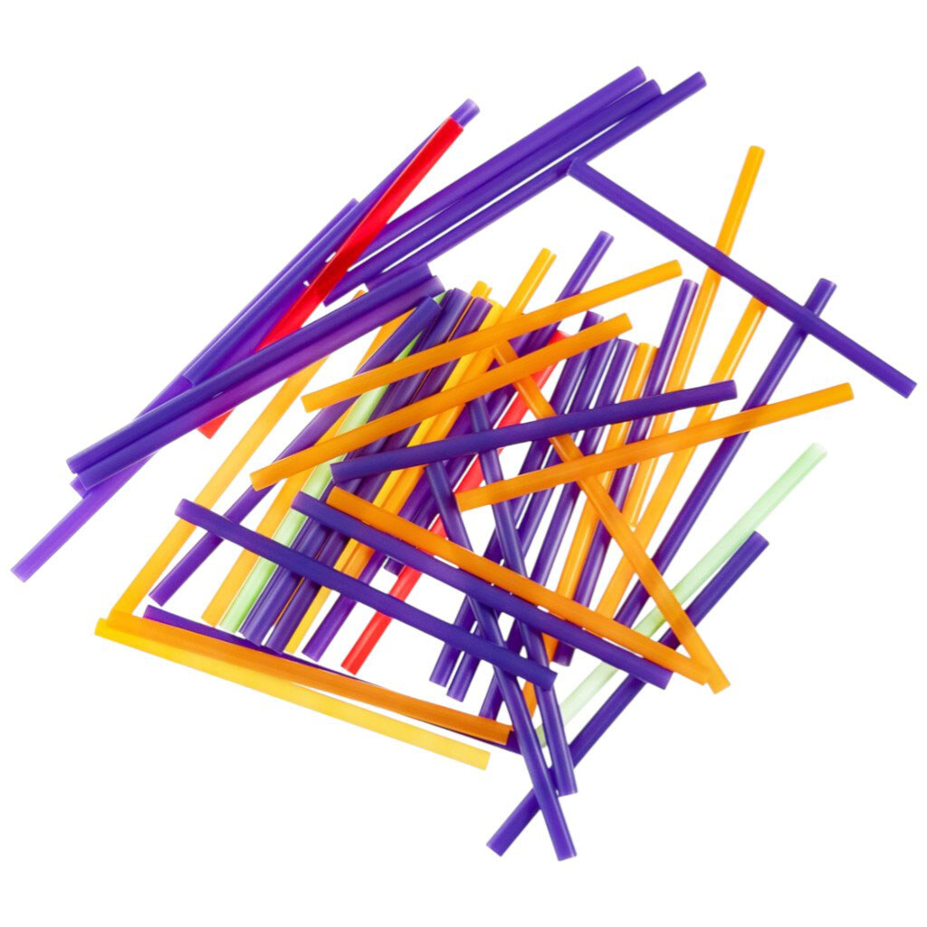 Набір трубочок для напоїв пластикових кольорових, 10 см, 50 шт - № 3 Набір трубочок для напоїв пластикових кольорових, 10 см, 50 шт - № 3