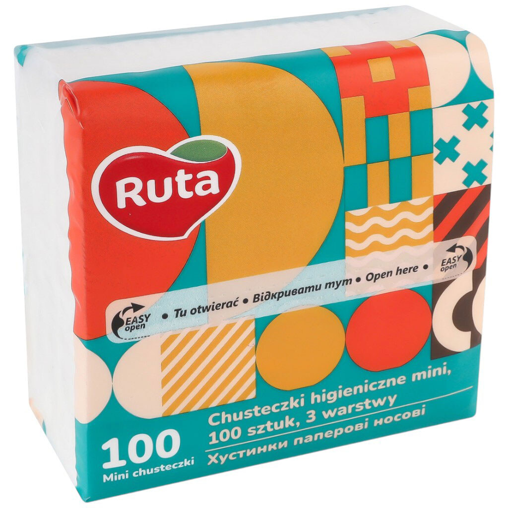 Платки бумажные носовые Ruta Mini Tissues без аромата 3 слоя - № 1 Платки бумажные носовые Ruta Mini Tissues без аромата 3 слоя - № 1