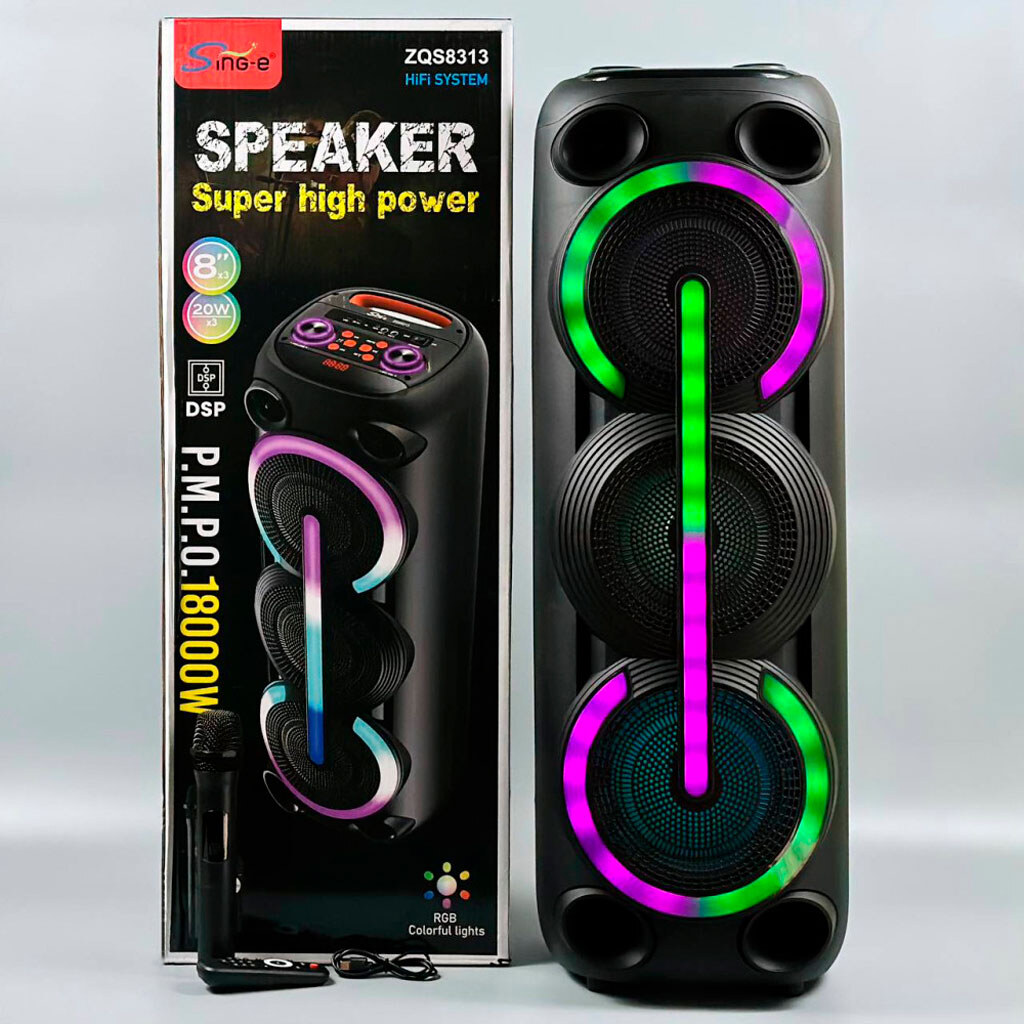 Портативная колонка Sing-e ZQS8313, Черный - № 9 Портативная колонка Sing-e ZQS8313, Черный - № 9