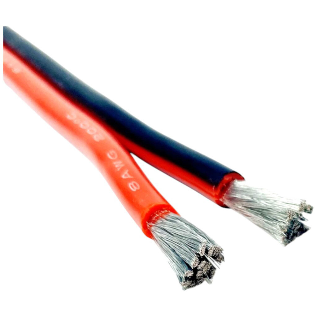 Силиконовый провод 2-жильный 18AWG (0.75mm2-150/0.08TS) черный/красный - № 1 Силиконовый провод 2-жильный 18AWG (0.75mm2-150/0.08TS) черный/красный - № 1