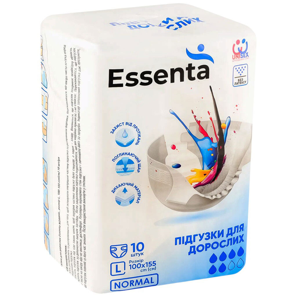 Подгузники для взрослых Essenta Normal L 100-155 см - № 1 Подгузники для взрослых Essenta Normal L 100-155 см - № 1