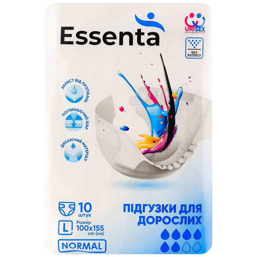 Подгузники для взрослых Essenta Normal L 100-155 см - № 2 Подгузники для взрослых Essenta Normal L 100-155 см - № 2