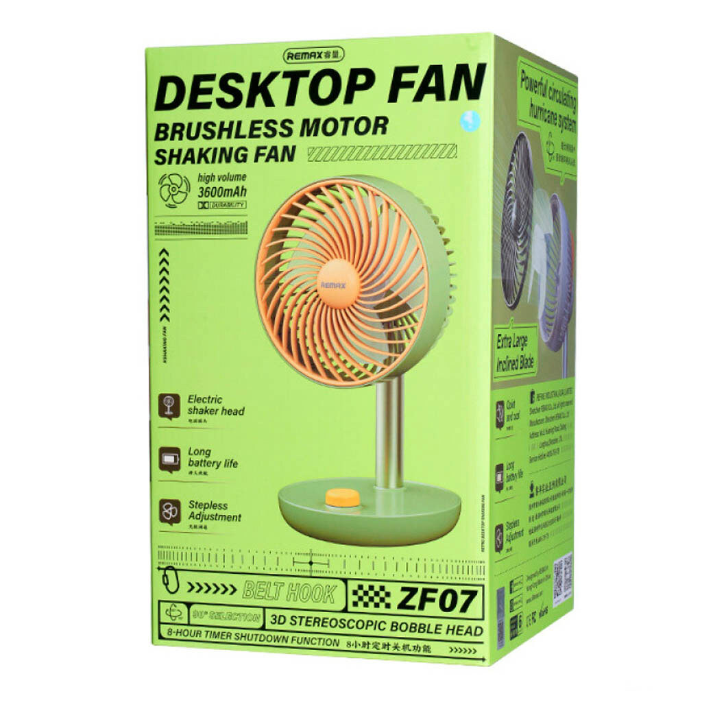 Вентилятор портативный Remax RS-ZF07, Зеленый - № 4 Вентилятор портативный Remax RS-ZF07, Зеленый - № 4