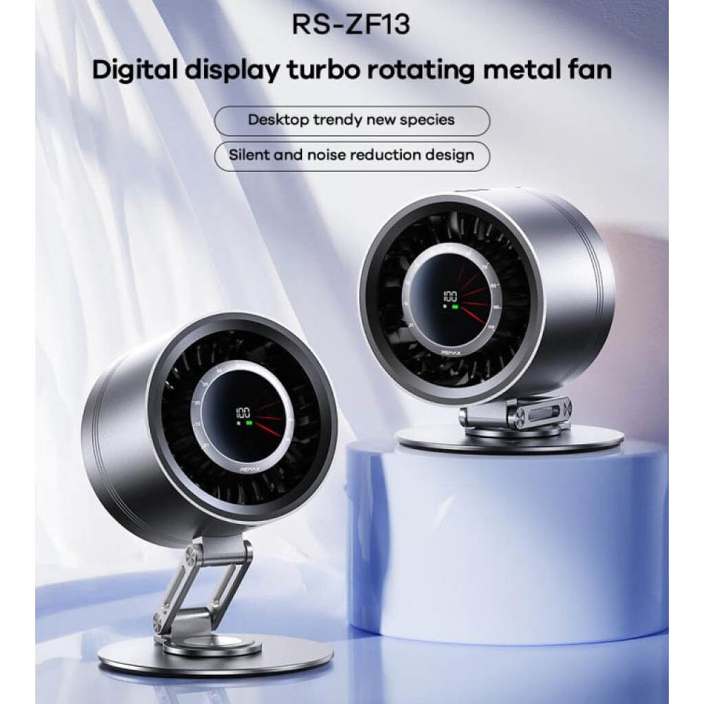 Вентилятор портативний Remax RS-ZF13, Сірий - № 2 Вентилятор портативний Remax RS-ZF13, Сірий - № 2