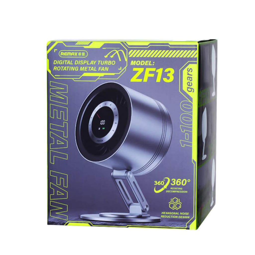 Вентилятор портативний Remax RS-ZF13, Сірий - № 3 Вентилятор портативний Remax RS-ZF13, Сірий - № 3