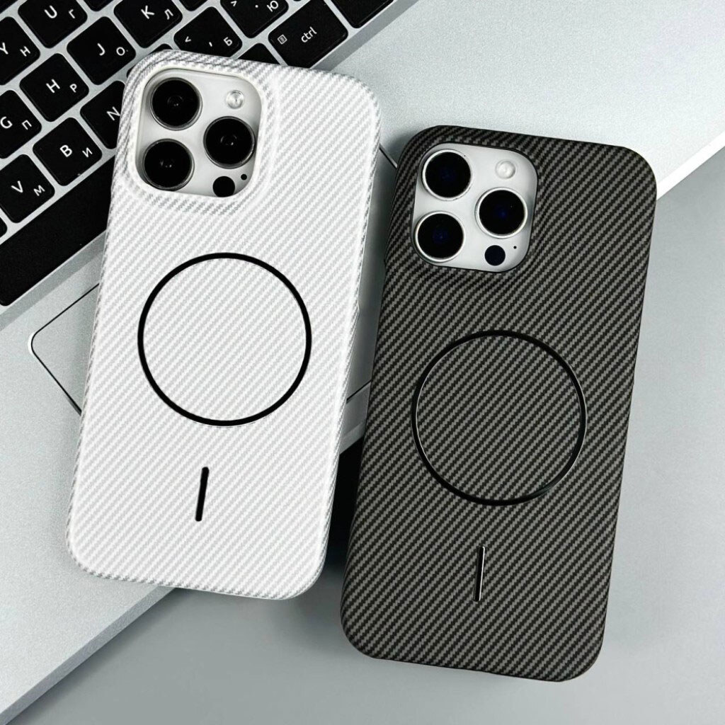 Чохол (накладка) Apple iPhone 13, Carbon, MagSafe, Білий - № 13 Чохол (накладка) Apple iPhone 13, Carbon, MagSafe, Білий - № 13