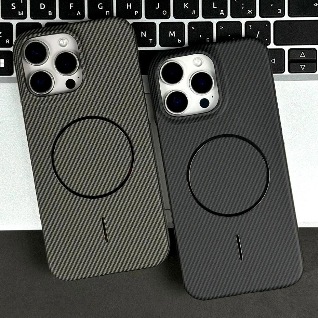 Чохол (накладка) Apple iPhone 15 Pro, Carbon, MagSafe, Чорний - № 4 Чохол (накладка) Apple iPhone 15 Pro, Carbon, MagSafe, Чорний - № 4