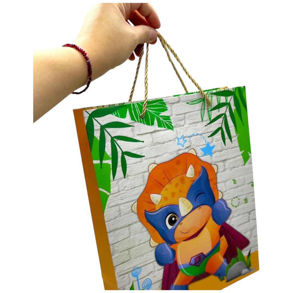 Пакет подарочный "ДИНОЗАВРЫ", 32х26х10 см, ВИД 3, Mic - № 2 Пакет подарочный "ДИНОЗАВРЫ", 32х26х10 см, ВИД 3, Mic - № 2