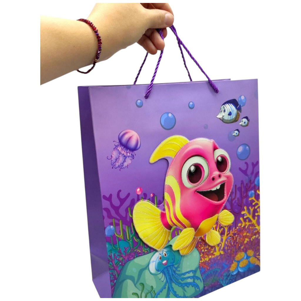 Пакет подарочный "Восьминожка", 32х26х12 см., Mic - № 2 Пакет подарочный "Восьминожка", 32х26х12 см., Mic - № 2