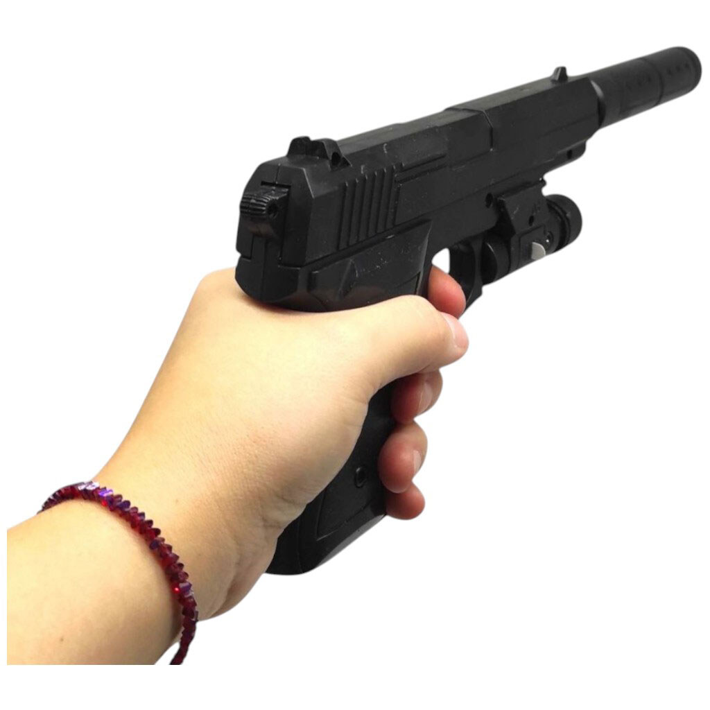 Пистолет с пульками, лазер+синий свет+глушитель, Mic - № 2 Пистолет с пульками, лазер+синий свет+глушитель, Mic - № 2