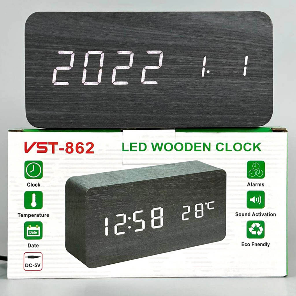 Часы VST-862-6, Черный - № 5 Часы VST-862-6, Черный - № 5