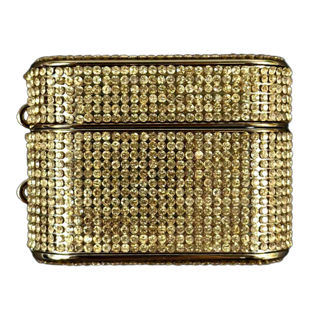 Чехол (накладка) Apple AirPods / AirPods 2, Luxury Sparkling Diamond, Золотой - № 1 Чехол (накладка) Apple AirPods / AirPods 2, Luxury Sparkling Diamond, Золотой - № 1