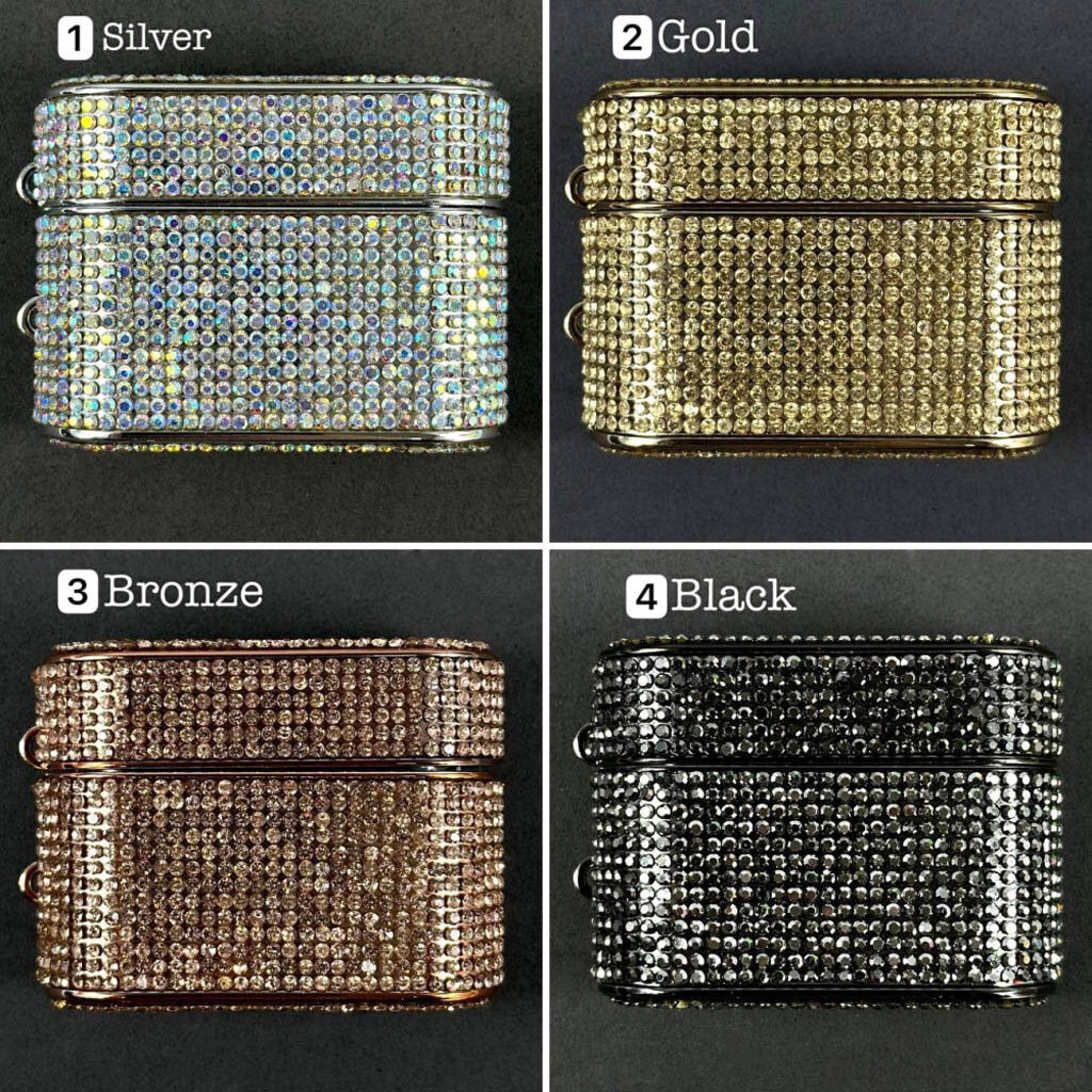 Чехол (накладка) Apple AirPods / AirPods 2, Luxury Sparkling Diamond, Золотой - № 8 Чехол (накладка) Apple AirPods / AirPods 2, Luxury Sparkling Diamond, Золотой - № 8