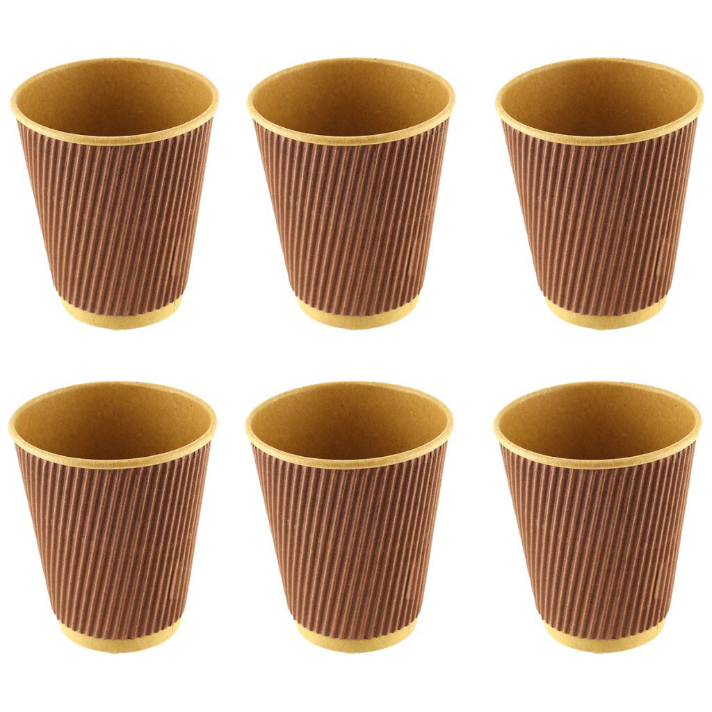 Набір стаканів паперових двошарових гофрованих ECO FUTURE шоколад, 250 мл х 6 шт/уп - № 1 Набір стаканів паперових двошарових гофрованих ECO FUTURE шоколад, 250 мл х 6 шт/уп - № 1