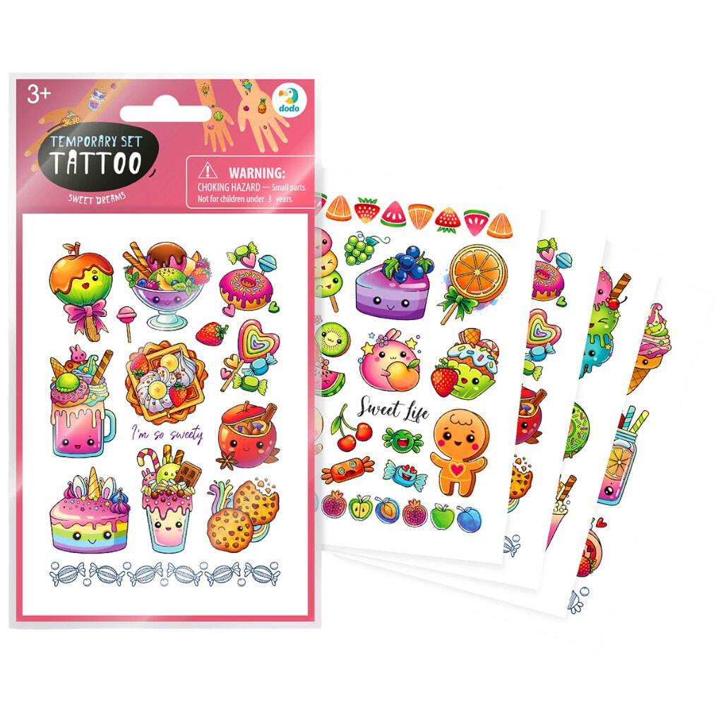 Набір татуювань тимчасових дитячих, мікс, Dodo - № 3 Набір татуювань тимчасових дитячих, мікс, Dodo - № 3