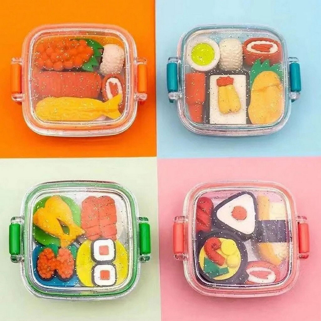 Набір гумок канцелярських "Суші" в контейнері - № 2 Набір гумок канцелярських "Суші" в контейнері - № 2