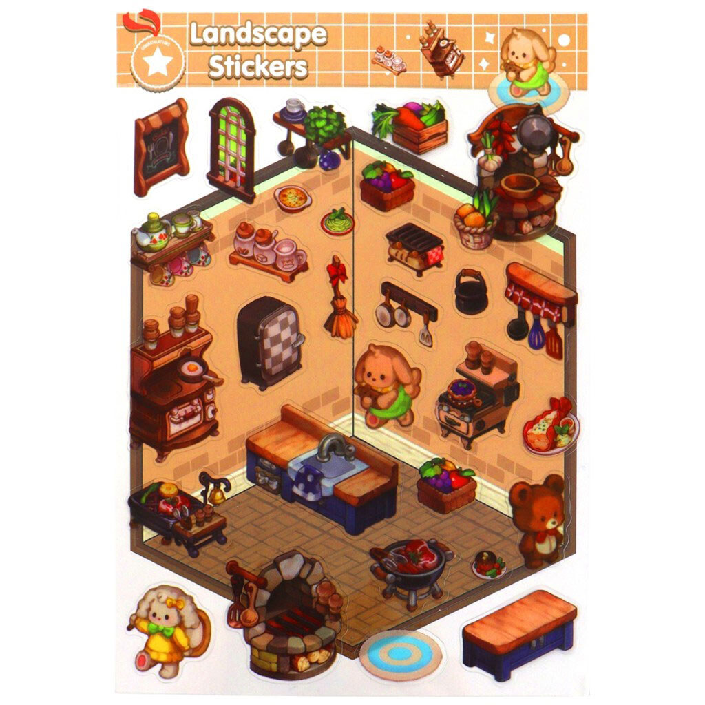 Наклейки детские 3D Устрой помещение микс 12,5х17 см (43054) - № 1 Наклейки детские 3D Устрой помещение микс 12,5х17 см (43054) - № 1