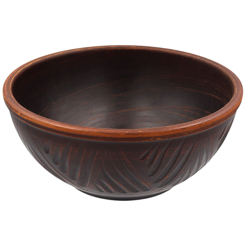 Миска глубокая из красной декоративной глины "Гравировка", d=17 см, 1 л - № 2 Миска глубокая из красной декоративной глины "Гравировка", d=17 см, 1 л - № 2