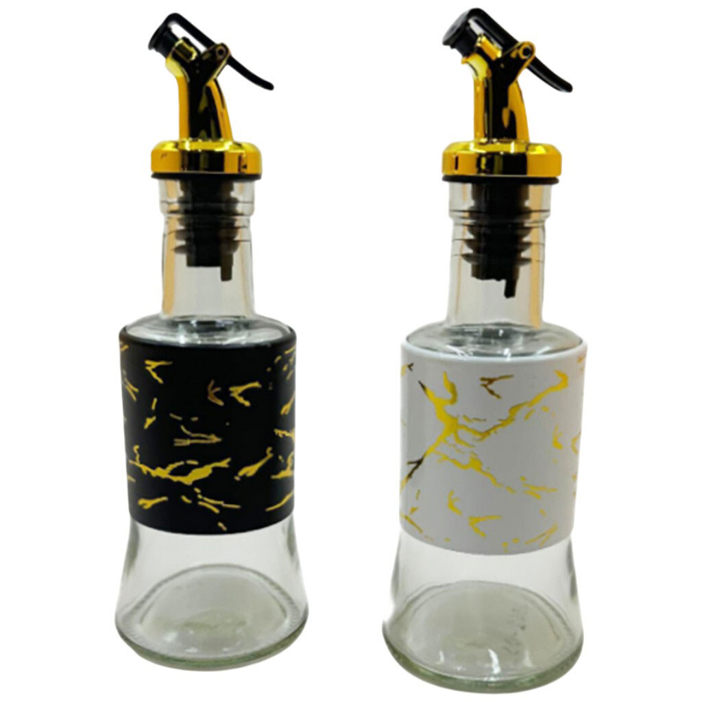 Бутылка для масла, уксуса стеклянная с дозатором "Мрамор", 200 мл - № 2 Бутылка для масла, уксуса стеклянная с дозатором "Мрамор", 200 мл - № 2