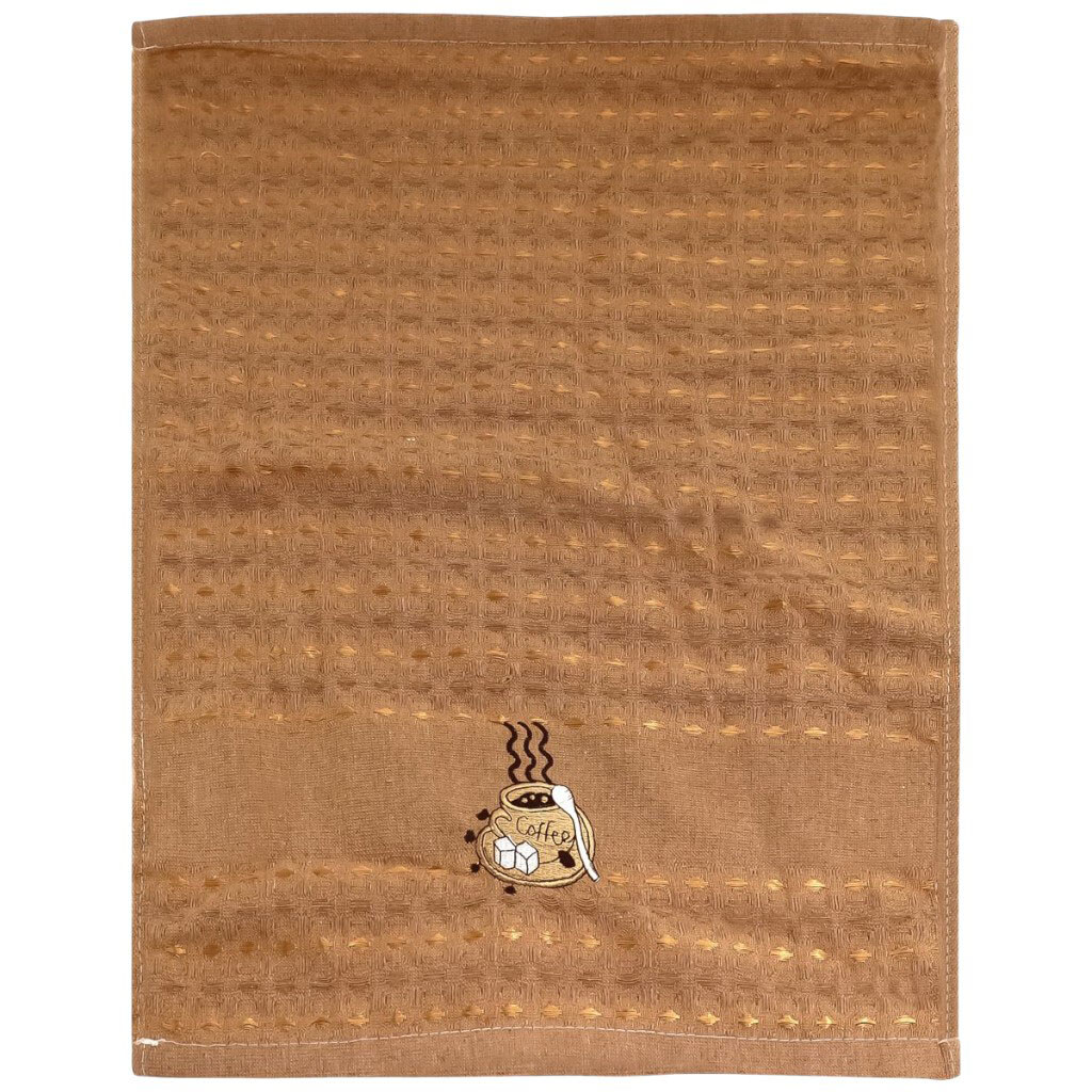 Рушник кухонний вафельний з написом "Coffee", мікс, 40х60 см - № 1 Рушник кухонний вафельний з написом "Coffee", мікс, 40х60 см - № 1