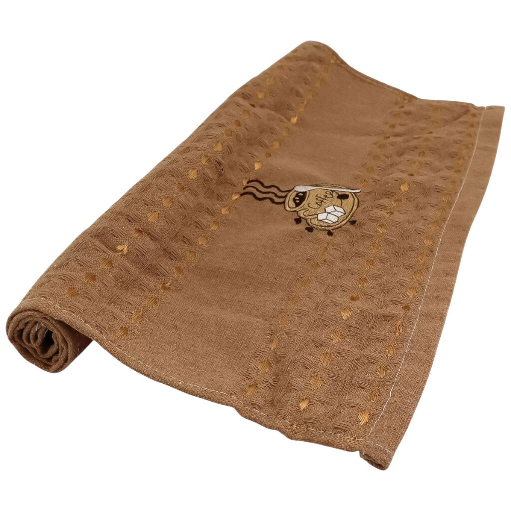 Рушник кухонний вафельний з написом "Coffee", мікс, 40х60 см - № 2 Рушник кухонний вафельний з написом "Coffee", мікс, 40х60 см - № 2