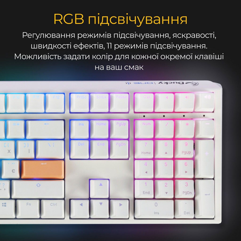 Клавиатура Ducky One 3 Cherry MX, Белый - № 4 Клавиатура Ducky One 3 Cherry MX, Белый - № 4