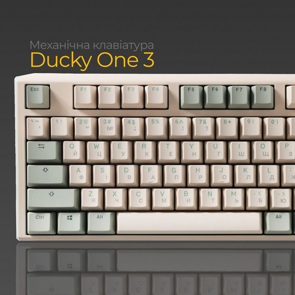 Клавиатура Ducky One 3 TKL Cherry MX, Зеленый - № 3 Клавиатура Ducky One 3 TKL Cherry MX, Зеленый - № 3