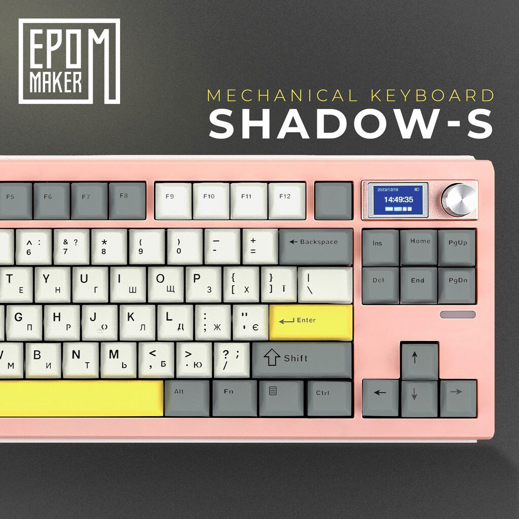 Клавиатура Epomaker Shadow-S TKL, Розовый - № 4 Клавиатура Epomaker Shadow-S TKL, Розовый - № 4