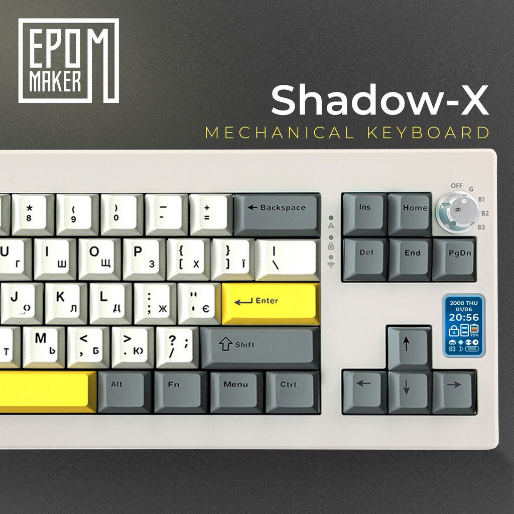 Клавиатура Epomaker Shadow-X 70%, Белый - № 2 Клавиатура Epomaker Shadow-X 70%, Белый - № 2