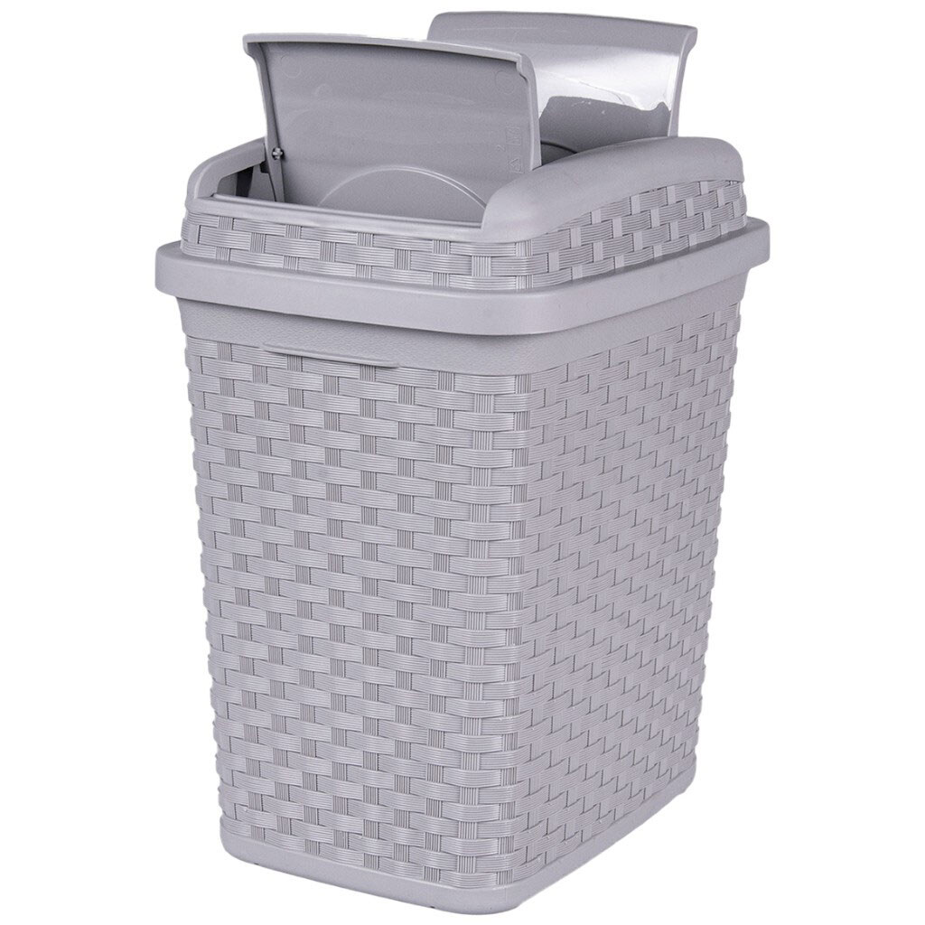 Мусорное ведро пластиковое с поворотной крышкой Ротанг, 5 л - № 2 Мусорное ведро пластиковое с поворотной крышкой Ротанг, 5 л - № 2